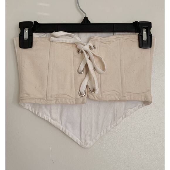 Bone White EB Denim x Revolve Denim Corset S - Picture 7 of 10